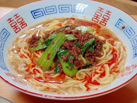 袋麺でアレンジ担担麺